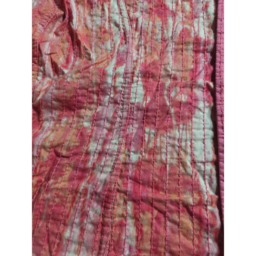 Quilted Reversible Kimono Jacket Women Pink Boho Embroidered‎ See Measurements